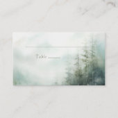 Misty green forest Wedding Place Card Plaatskaartje (Voorkant)
