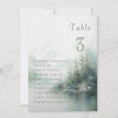 Misty green forest Wedding Table Seating Card Kaart (Voorkant)
