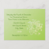 Misty Green Queen Anne's Lace Weddding Invitation Uitnodiging Briefkaart (Achterkant)