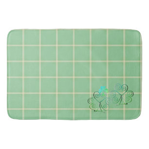 Misty Green Square Shamrocks Badmat