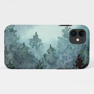 Misty Grey Waterverf Trees Case-Mate iPhone Case