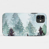 Misty Grey Waterverf Trees Case-Mate iPhone Case (Achterkant (horizontaal))