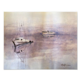 MISTY HARBOR BOATOR Photo Print Foto Afdruk