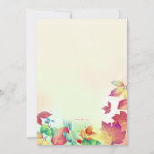 Misty Herfst Invitation Kaart (Achterkant)