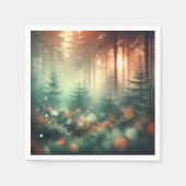 Misty Herfst Morning Forest Bokeh Effect Decoupage Servet (Voorkant)