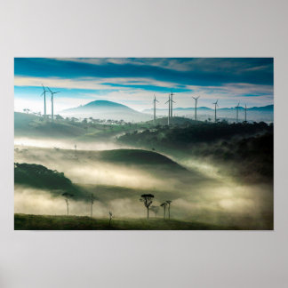 Misty Highlands Wind Boerderij Poster