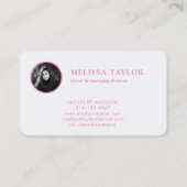 Misty Holography Pink and Gold Monogram Foto Visitekaartje (Achterkant)