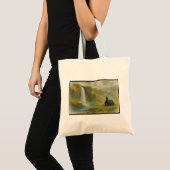 Misty IJslandse Waterval en Kerk, Noords Land Tote Bag (Voorkant (product))