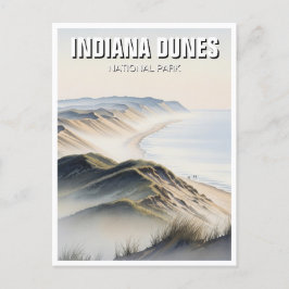 Misty Indiana Dunes National Park Travel Briefkaart