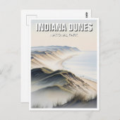 Misty Indiana Dunes National Park Travel Briefkaart (Voorkant / Achterkant)