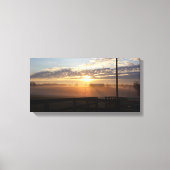 Misty Kentucky Horse Boerderij Sunrise Canvas Afdruk (Voorkant)