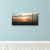 Misty Kentucky Horse Boerderij Sunrise Canvas Afdruk (Insitu (Houten vloer))