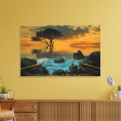 Misty Lake Canvas Afdruk (Insitu (Woonkamer))