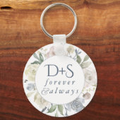 Misty Lake | Dusty Floral Altijd voor altijd Monog Sleutelhanger (Voorkant)
