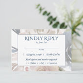 Misty Lake | Mooie zachte stoffige Hued bloemenboo RSVP Kaartje (Staand voorkant)