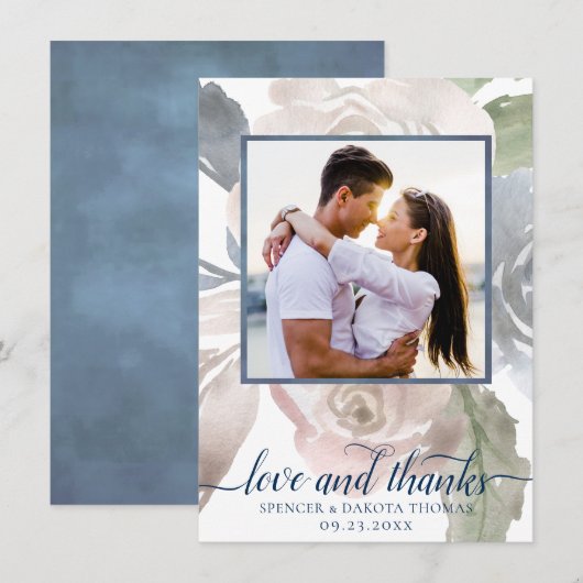 Misty Lake | Mooie zachte stoffige Hued bloemfoto Bedankkaart (Voorkant / Achterkant)