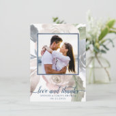 Misty Lake | Mooie zachte stoffige Hued bloemfoto Bedankkaart (Staand voorkant)