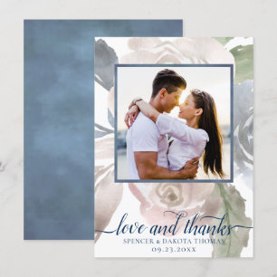 Misty Lake   Mooie zachte stoffige Hued bloemfoto Bedankkaart