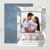 Misty Lake | Mooie zachte stoffige Hued bloemfoto Save The Date (Voorkant / Achterkant)