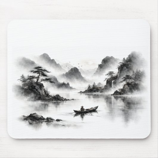 Misty Lake Mousepad Muismat (Voorkant)