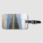 Misty Lake Trees Reflection Tranquil Natuur Bagagelabel (Voorkant (horizontaal))