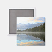 Misty Lake Trees Reflection Tranquil Natuur Foto Magneet (Voorkant / Achterkant)