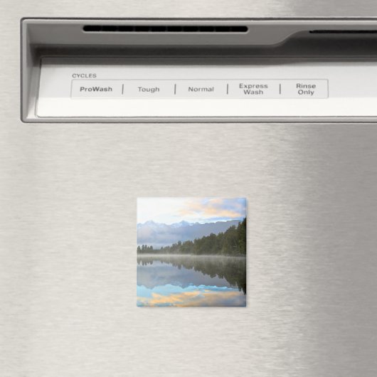 Misty Lake Trees Reflection Tranquil Natuur Foto Magneet (Insitu (Vaatwasser))