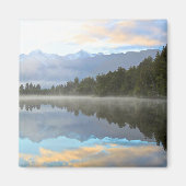 Misty Lake Trees Reflection Tranquil Natuur Foto Magneet (Voorkant)