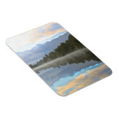 Misty Lake Trees Reflection Tranquil Natuur Foto Magneet (Rechterzijde)