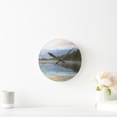 Misty Lake Trees Reflection Tranquil Natuur Ronde Klok (Huis)