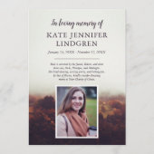 Misty Landscape - Foto - In Loving Memory Programmakaart (Voorkant)