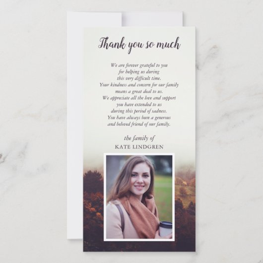 Misty Landscape - Foto - Sympathie Hartelijk dank Bedankkaart (Voorkant)