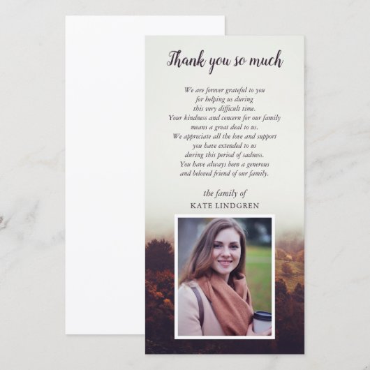 Misty Landscape - Foto - Sympathie Hartelijk dank Bedankkaart (Voorkant / Achterkant)