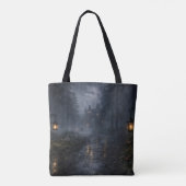 Misty Lantern Lake Tote Tas (Achterkant)