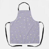 Misty Lavender White Cosmos Floral Pattern Schort (Voorkant)