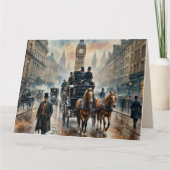 Misty London Street 1800s Opmerking Kaart (Voorkant)