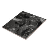 Misty Marble Abstract Pattern Dark B&W ID705a Tegeltje (Zijkant)