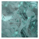 Misty Marble Abstract Pattern Dark Teal ID705a Tegeltje (Voorkant)
