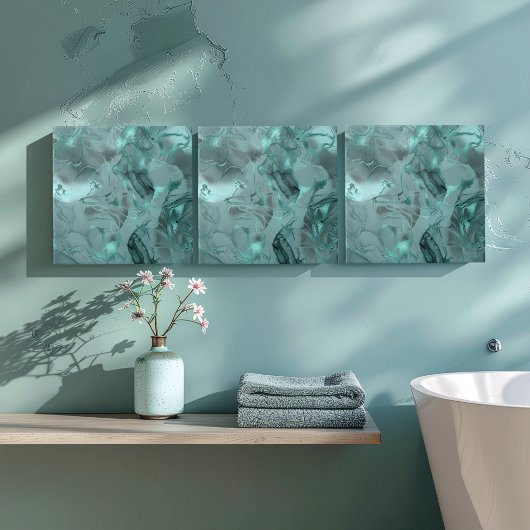 Misty Marble Abstract Pattern Dark Teal ID705a Tegeltje