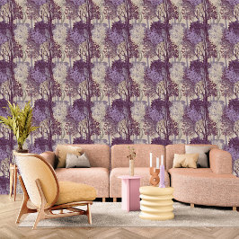Misty Maroon, Lila & Violet Forest Peel en Stick Behang