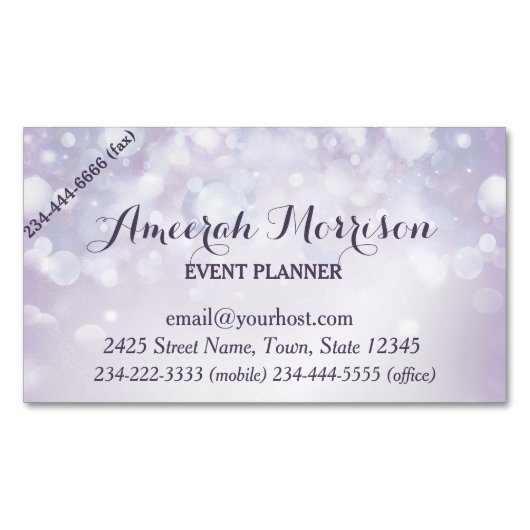 Misty Mauve Bokeh Event Magnetisch Visitekaartje (Voorkant)