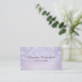 Misty Mauve Bokeh Event Planner Visitekaartjes (Staand voorkant)