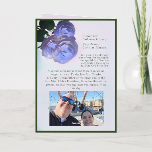 Misty Mauve & Green Nuptial Mass met foto Programma (Achterkant)