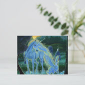 "Misty Midsummers Morning" Unicorn-Briefkaart Briefkaart (Staand voorkant)