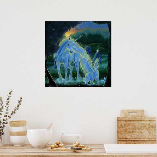"Misty Midsummers Morning" Unicorn Canvas Print (Keuken)