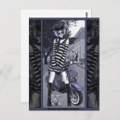 Misty Mod Moped Scooter Urban Tiger Fairy Briefkaa Briefkaart (Voorkant / Achterkant)