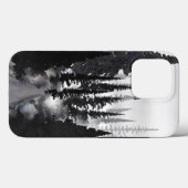 Misty Monochrome Pine Forest Waterverf Art Print Case-Mate iPhone Case (Achterkant (horizontaal))
