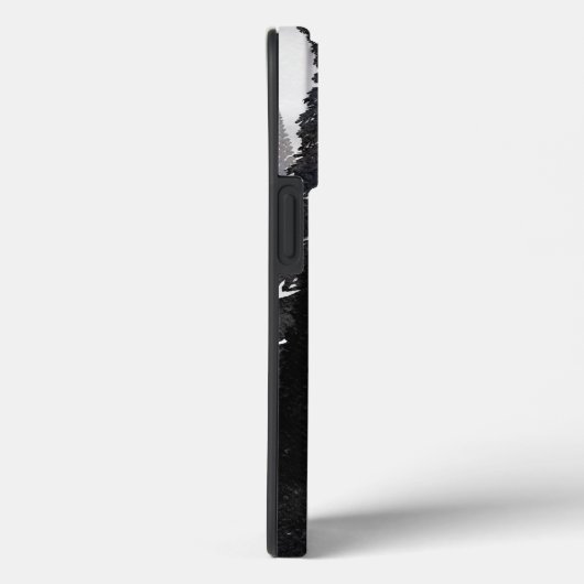 Misty Monochrome Pine Forest Waterverf Art Print Case-Mate iPhone Case (Achterkant / Rechts)