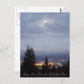 Misty Moon Over de Columbia Briefkaart (Voorkant / Achterkant)