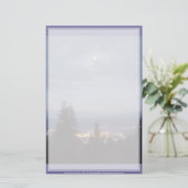 Misty Moon Over de Columbia Briefpapier (Staand voorkant)
